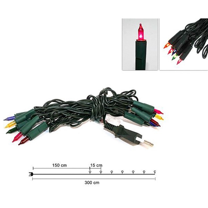 Cadena de 10 guisantes multicolores lineales 220v.