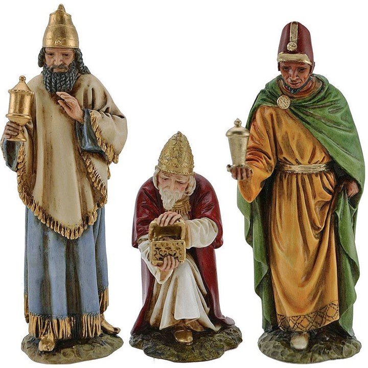 Tres Reyes Magos Landi Moranduzzo 15 cm en resina
