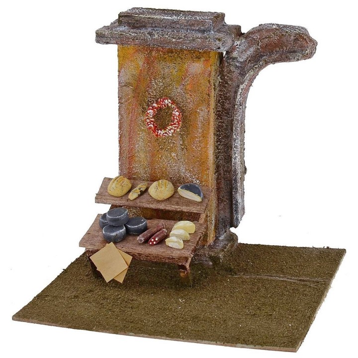 Ambientazione con banco di formaggi e salumi cm 19,5x17,5x18,6