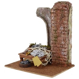 Setting with fish bench for statues from 12 cm