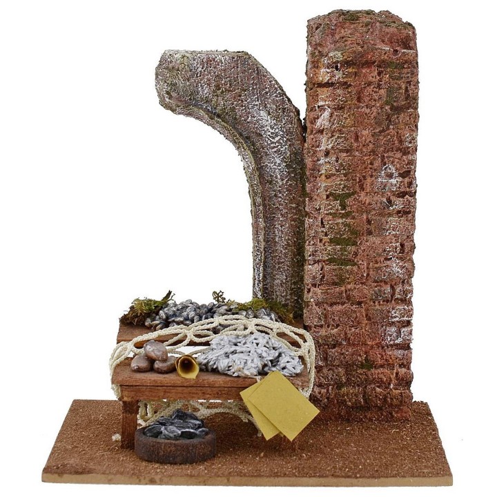 Ambientazione con banco di pesce per statue da 12 cm