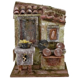 Ambientazione cucina per presepe cm 14,5x12x18 h. 