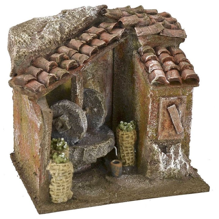 Setting of a crusher for nativity scene 11.5x9x11 h for statues