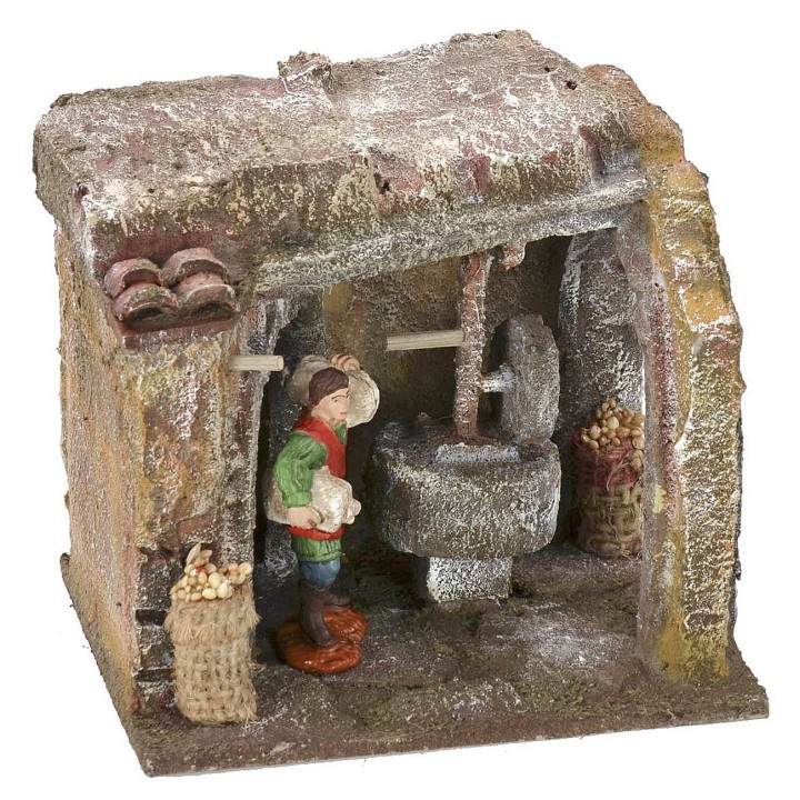 Ambientazione macina per mugnaio cm 11,5x9x10 h per statue da 6