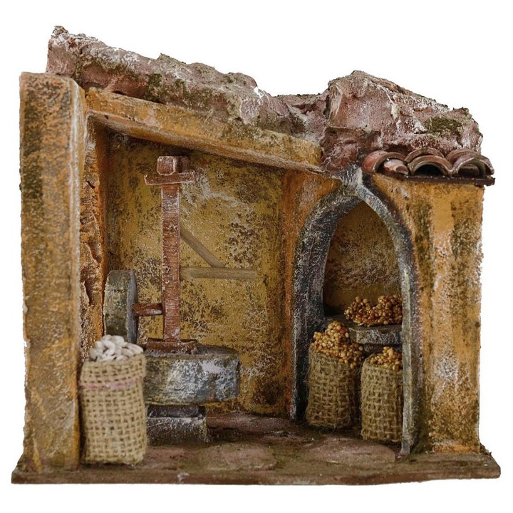 Ambientazione macina per mugnaio cm 19x14x18 h. 