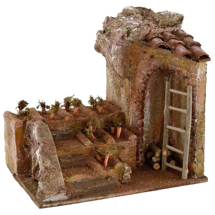 Ambientazione orto con terrazzamento per presepe cm