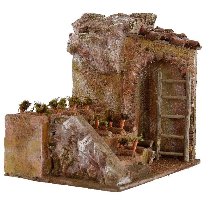 Ambientazione orto con terrazzamento per presepe cm