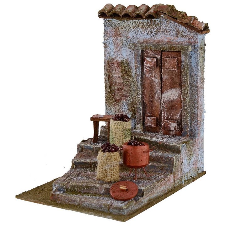 Ambientazione per castagnara nel presepe cm14,5x19,3x21,5 per
