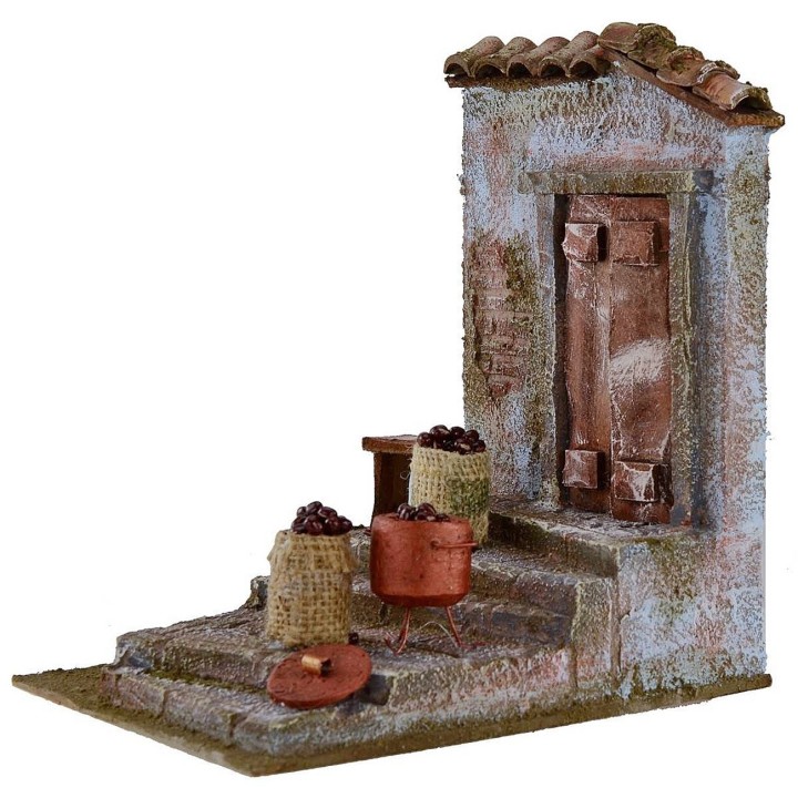 Ambientazione per castagnara nel presepe cm14,5x19,3x21,5 per