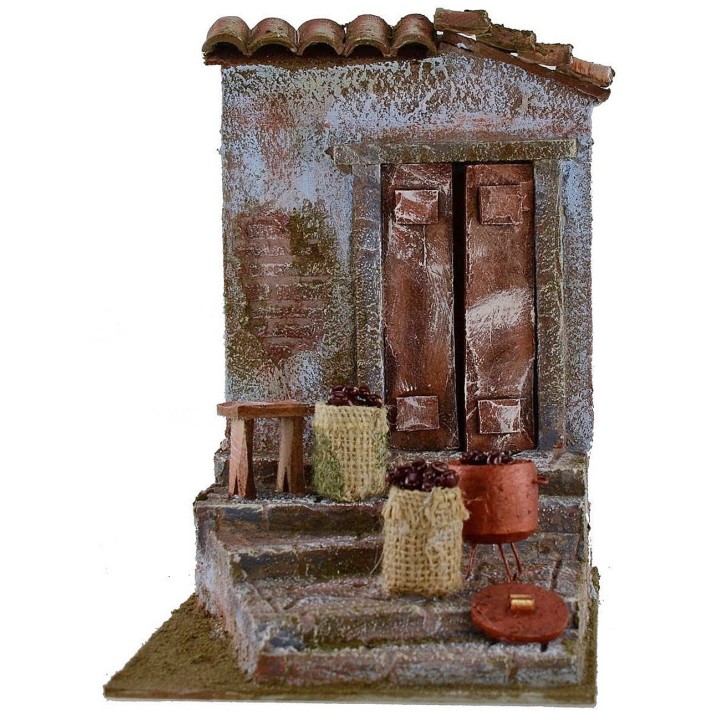 Ambientazione per castagnara nel presepe cm14,5x19,3x21,5 per