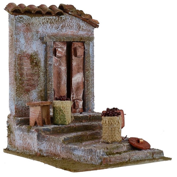 Ambientazione per castagnara nel presepe cm14,5x19,3x21,5 per