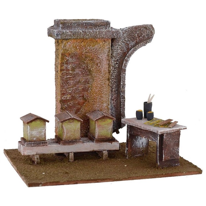 Apiario con arnie per presepe cm 19,5x14,5x16,5 per statue 10 cm