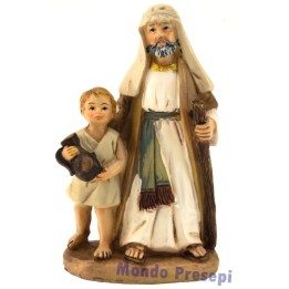Uomo con bambino cm 9 resina