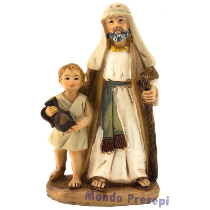 Uomo con bambino cm 9 resina