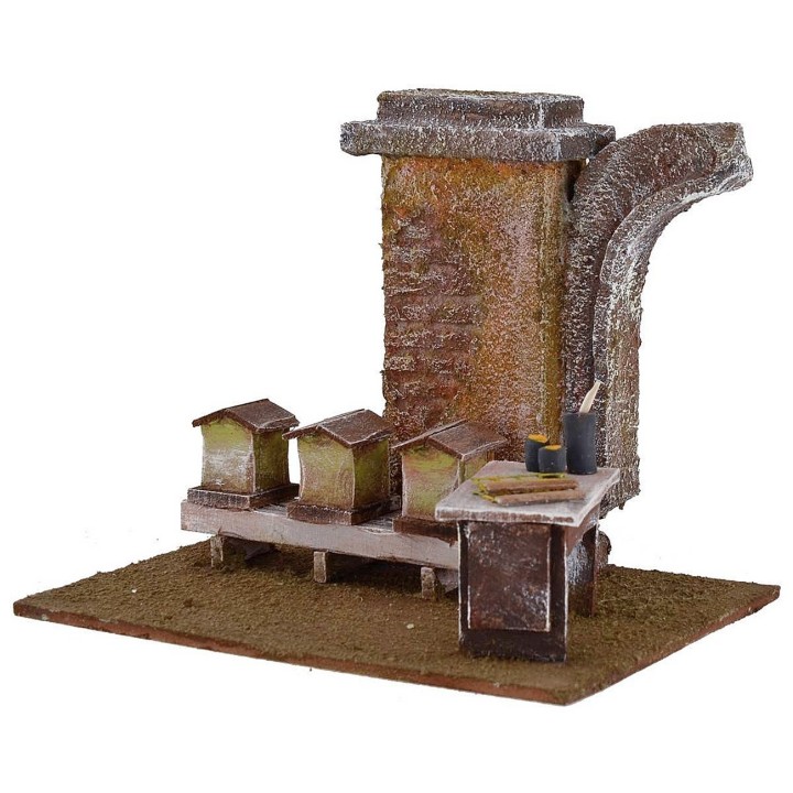 Apiario con arnie per presepe cm 19,5x14,5x16,5 per statue 10 cm