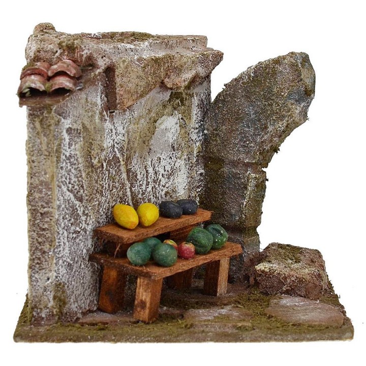 Banco para frutero con ruina de 11,5x9x10 cm de altura para