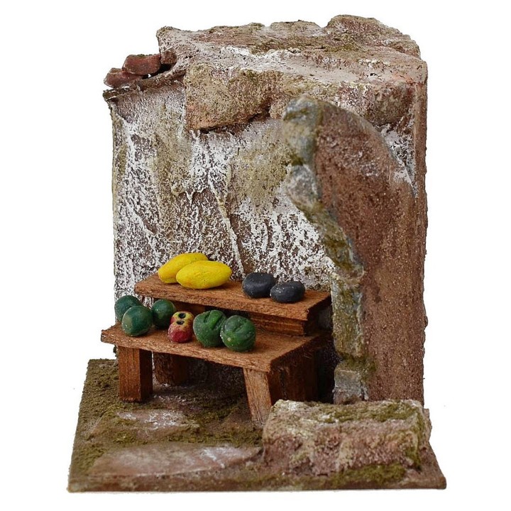 Banco per fruttivendolo con rudere cm 11,5x9x10 h. 