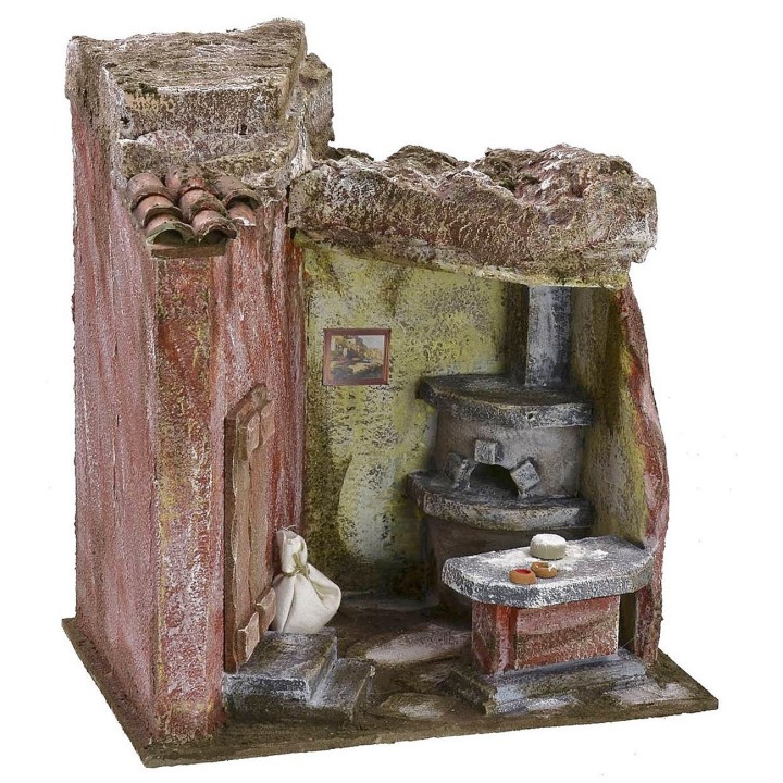 Baker's shop cm 24x17.5x27.5 h for 12 cm statues