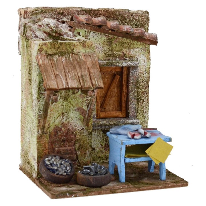 Bottega del pescivendolo cm 14,5x12x17 h. 