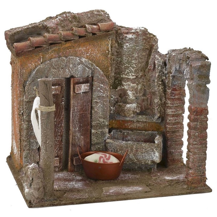 Courtyard with wash-house and arch 19.5x14.5x17 cm h for