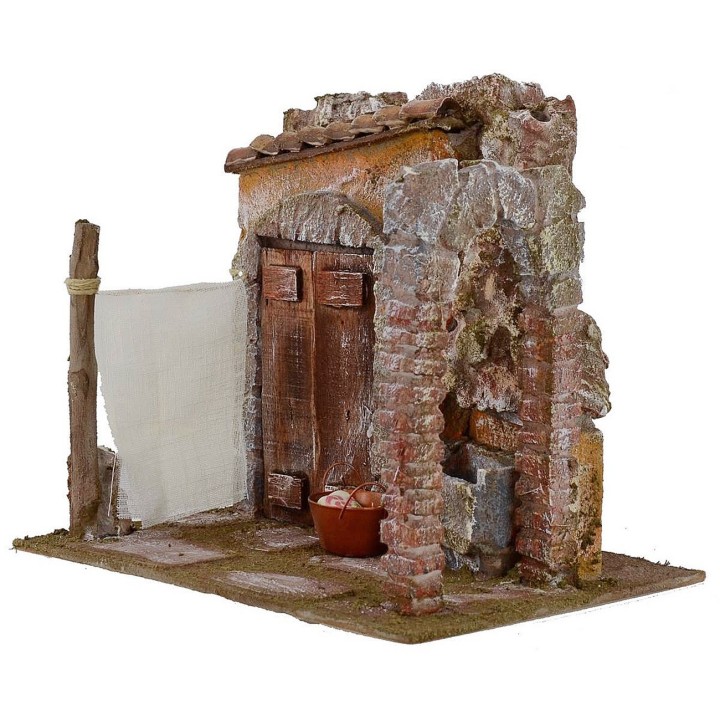 Cortile con lavatoio e arco cm 24x17,5x21 h per statue cm 12