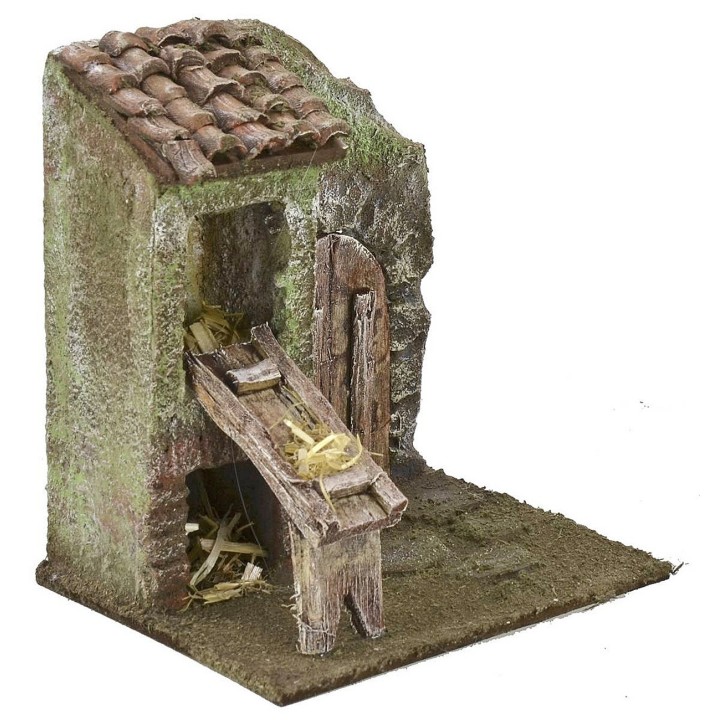 Facciata con fienile e portone cm 11,5x9x13 h per statue da 6 cm