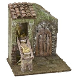 Facciata con fienile e portone cm 11,5x9x13 h per statue da 6 cm