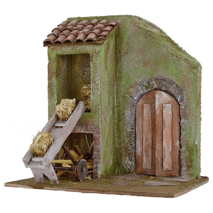 Granero con carro transportador de 24x17,5x25 cm de altura para