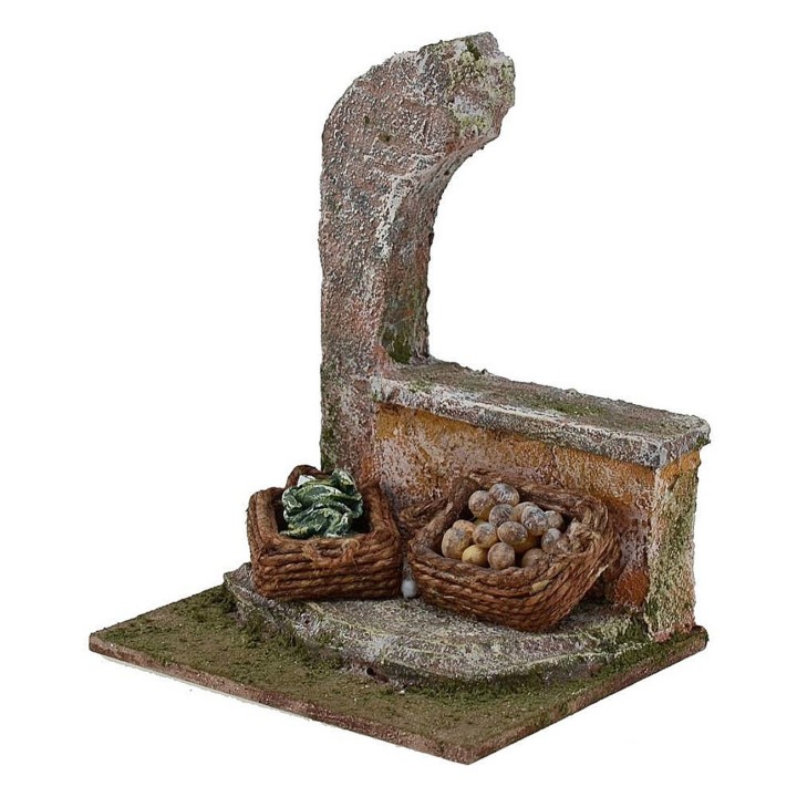Frutero con ruina de 12X10X15 cm de altura para estatuas de 12