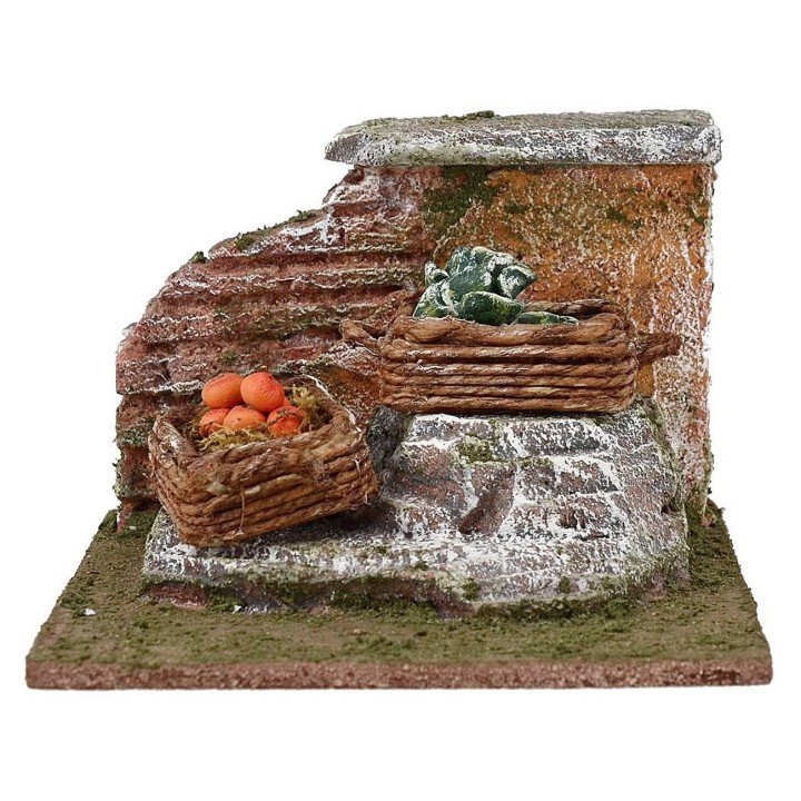 Murete con cestas de verduras cm 12x11,5x8 h.