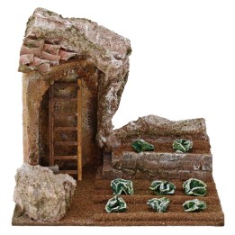 Huerto para belén con arco de 19,5x14,5x18 cm de altura para