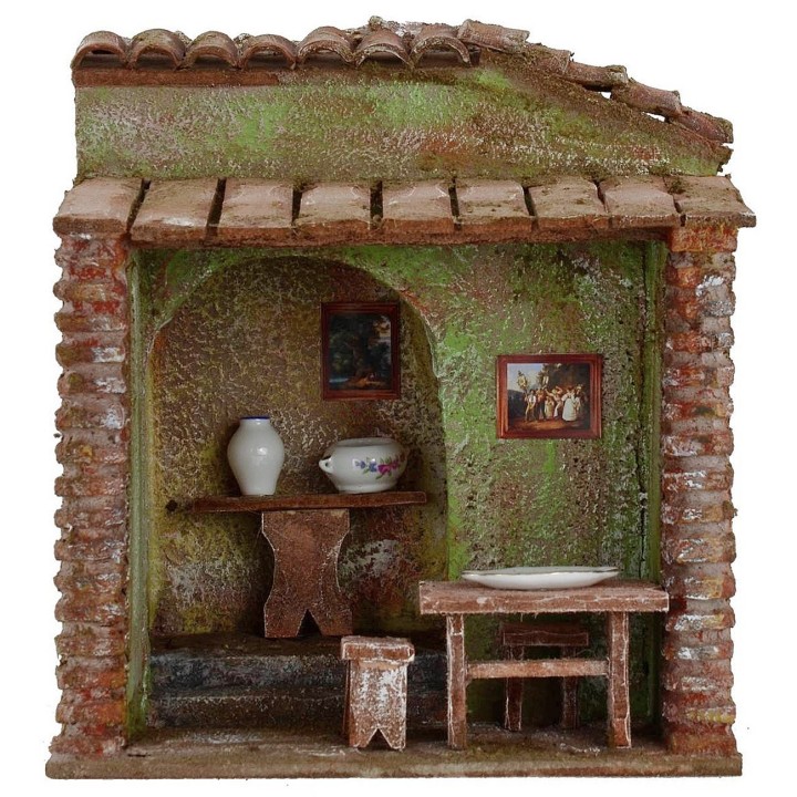 Osteria con pergola cm 19,5x14,5x21,5 h per statue cm 10