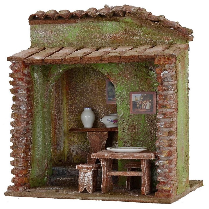 Osteria con pergola cm 19,5x14,5x21,5 h per statue cm 10