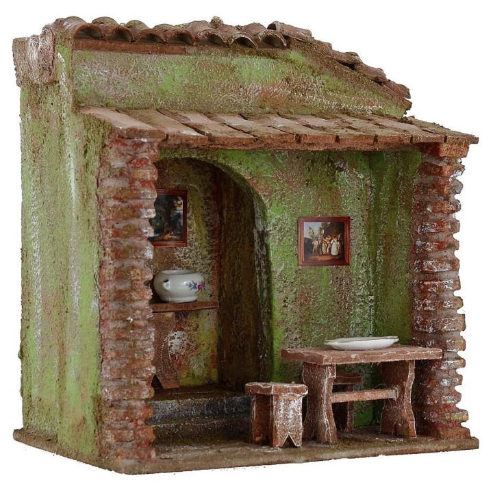 Osteria con pergola cm 19,5x14,5x21,5 h per statue cm 10