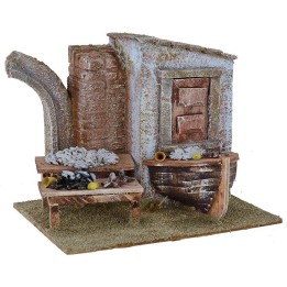 Pescadería con naufragio cm 19,5x14,5x15,4 h para estatuas 10