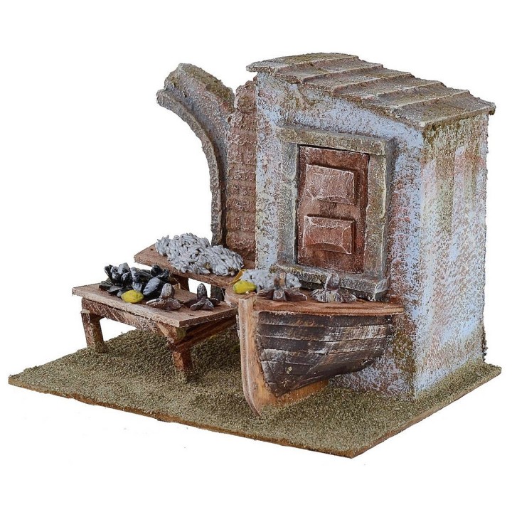 Pescheria con relitto cm 19,5x14,5x15,4 h per statue 10
