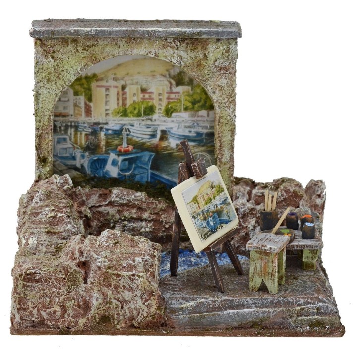 Pittore al porto 20x14,5x16 h. 
