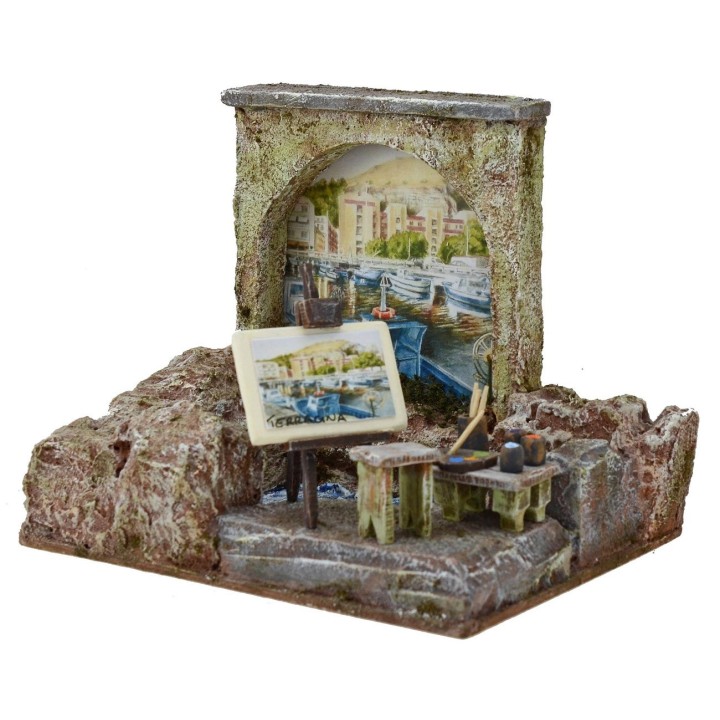 Pittore al porto 20x14,5x16 h. 