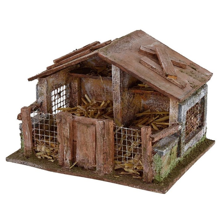 Gallinero para belén de 19x14,5x13 cm h