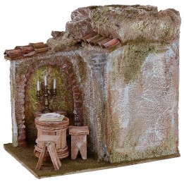 Vineria con dehor cm 19,5x14,5x19,4 h per statue 10 cm