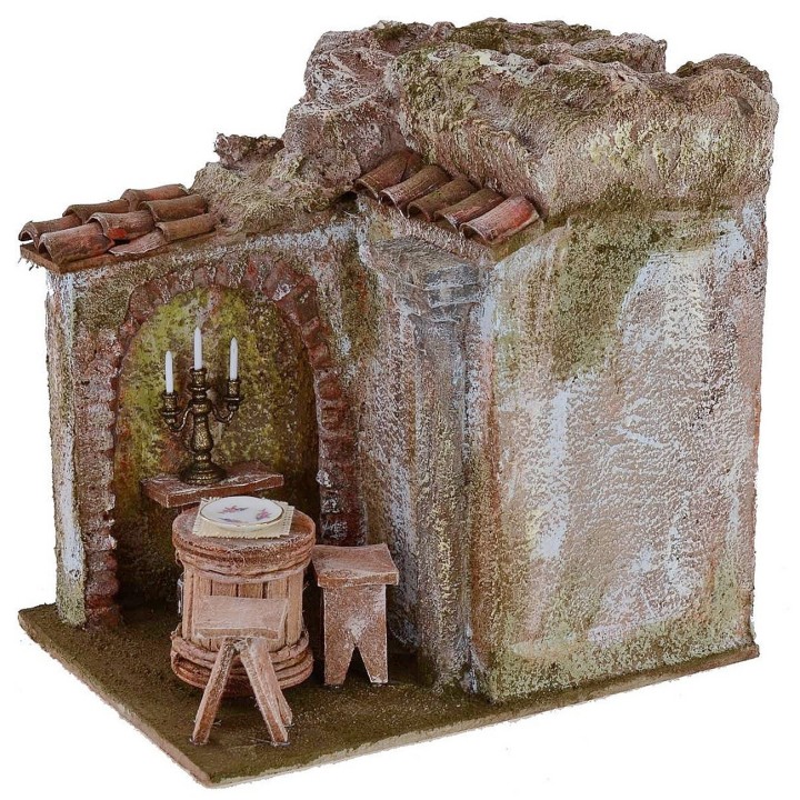 Vineria con dehor cm 19,5x14,5x19,4 h per statue 10 cm