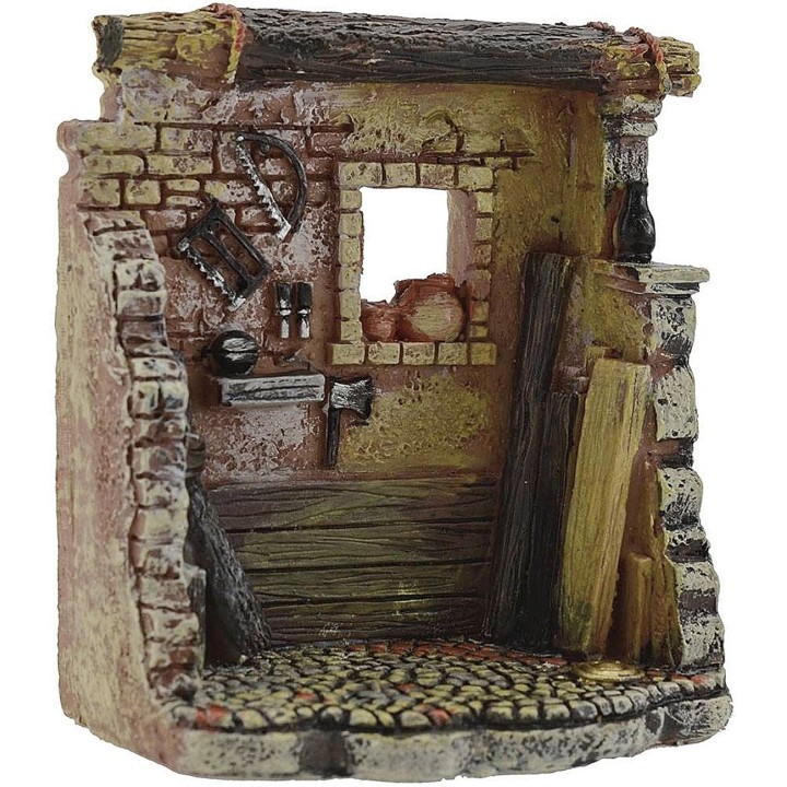 Bottega del falegname in resina cm 8,5x5,5x10 h.