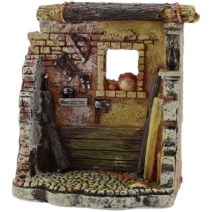 Bottega del falegname in resina cm 8,5x5,5x10 h.