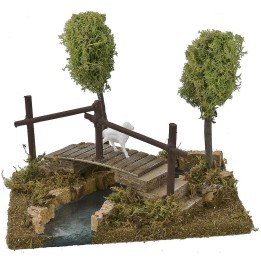 Fiume curva a destra componibile con ponte cm 20x14,5x16,5 h