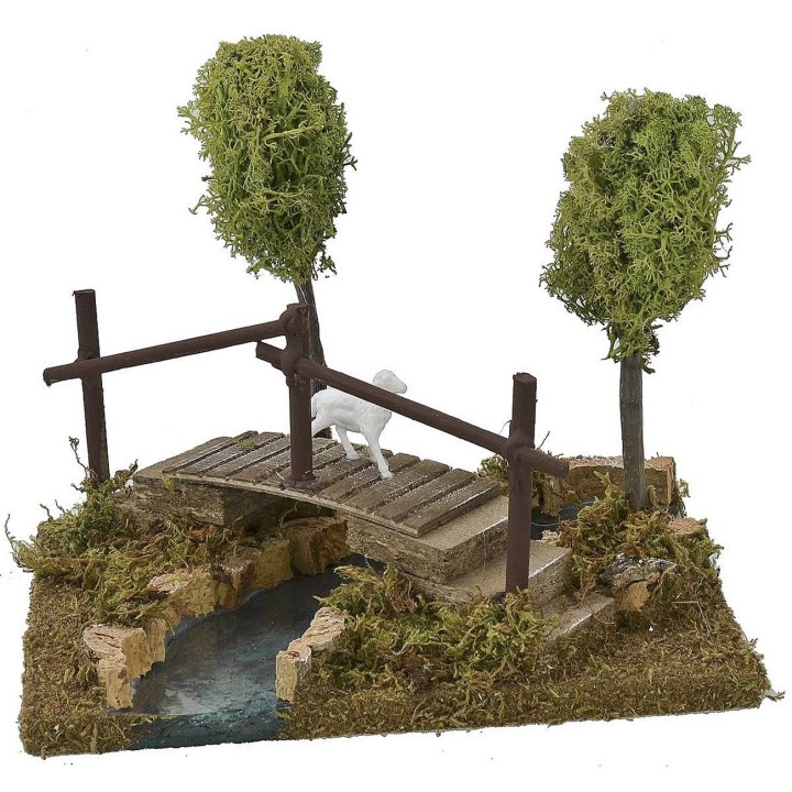 River curves to the right, modular with bridge, measuring