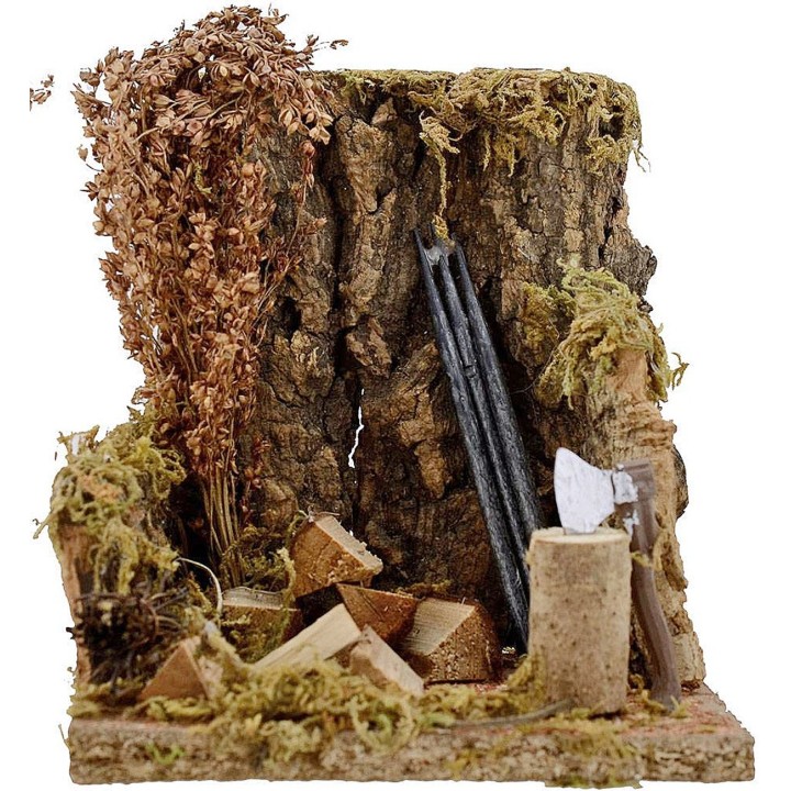 Escenario para leñador de 14x14x14,5 cm h.