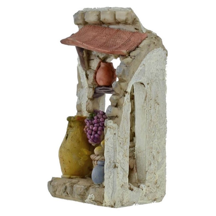 Bottega del fruttivendolo in resina cm 7,5x5x12,4 h.