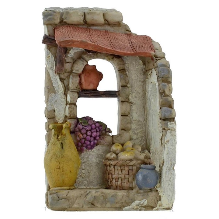Greengrocer's shop in resin cm 7,5x5x12,4 h.
