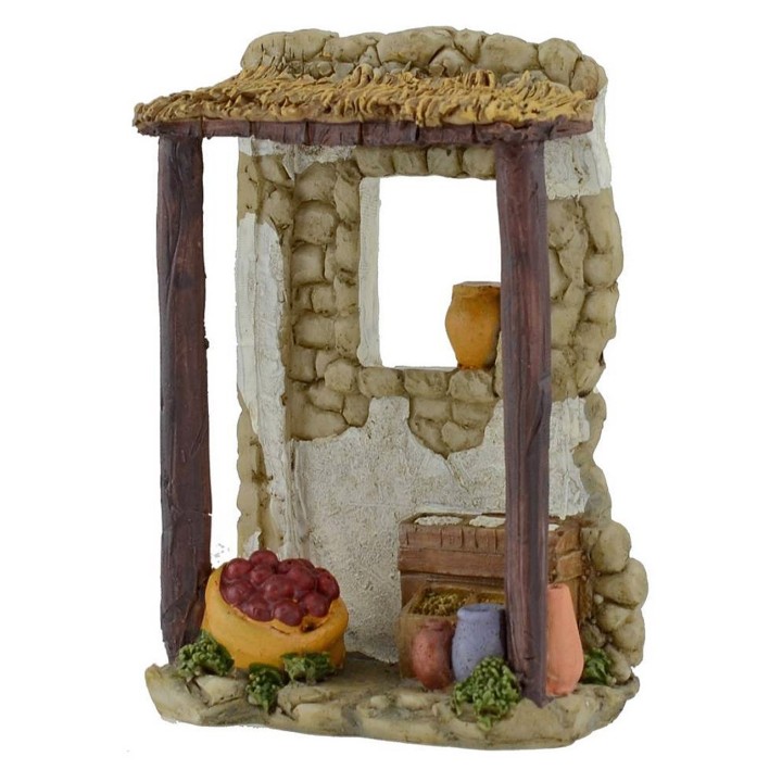 Resin greengrocer's shop 8,6x4,5x12,3 cm h.