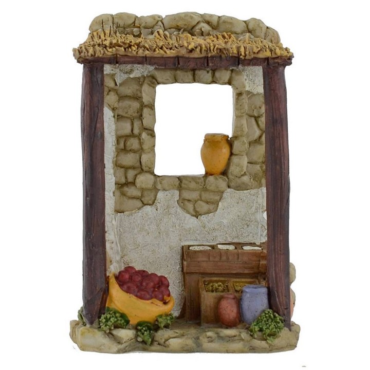 Resin greengrocer's shop 8,6x4,5x12,3 cm h.